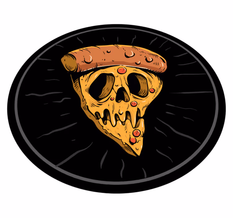 Skull Pizza Slices teenage bedroom rug - TenStickers