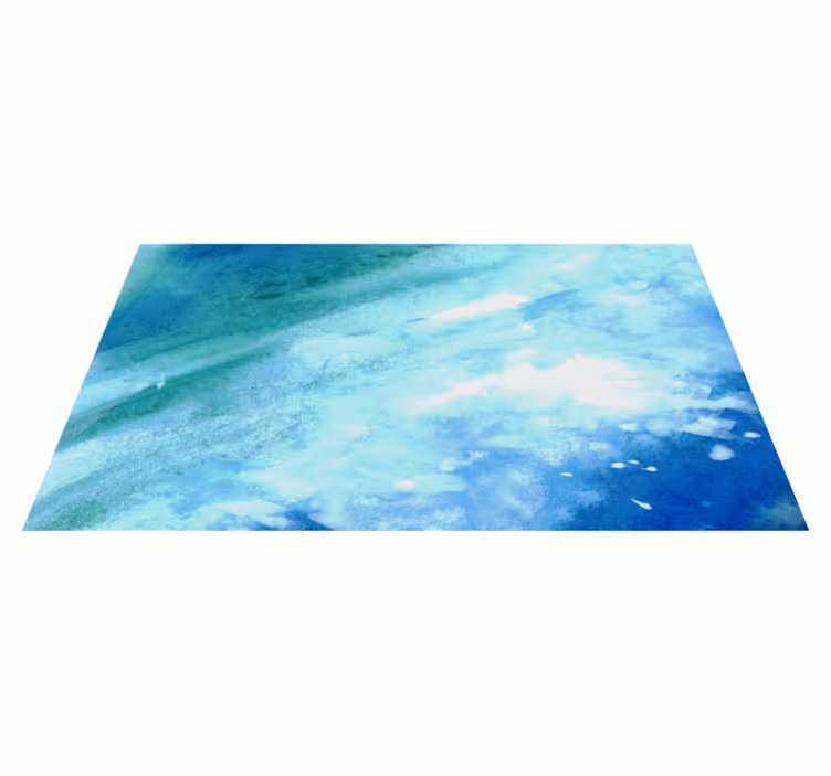 Aqua abstract flow texture rug - TenStickers