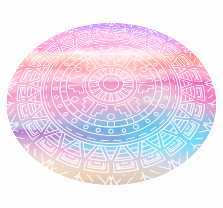 Lively Geometric Element mandala rug - TenStickers