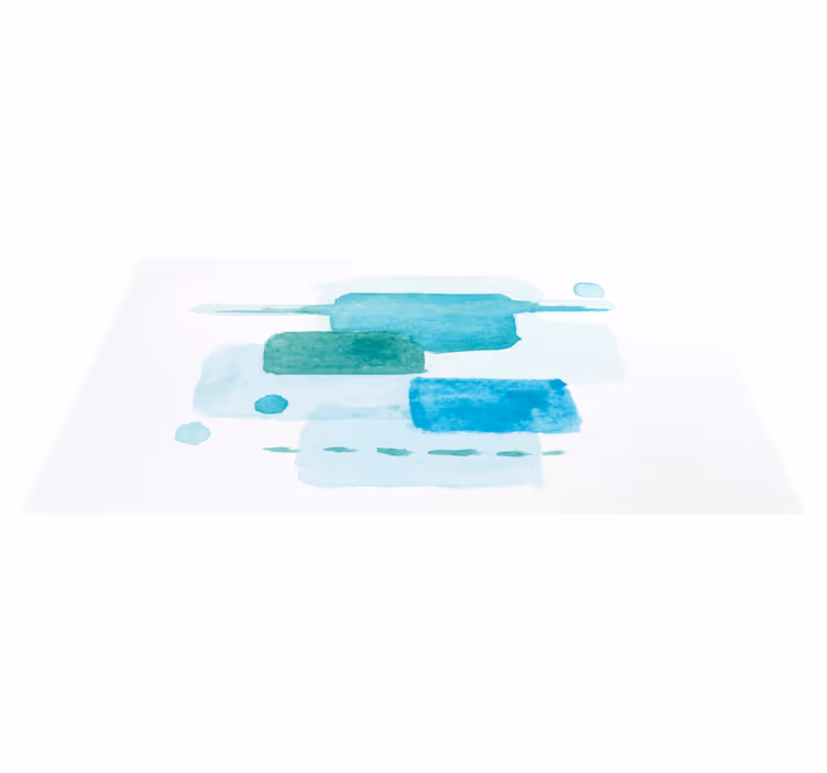 Aquatic Color Blocks living room rug - TenStickers