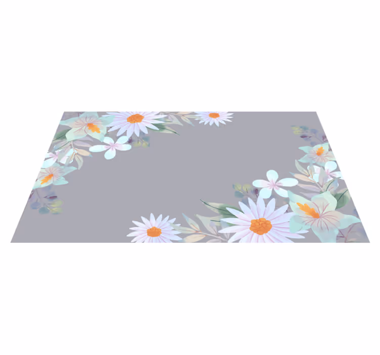 Natural edge design floral rug - TenStickers