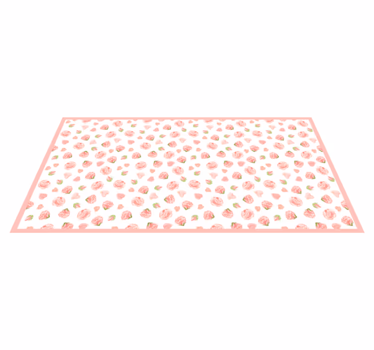 Roses stylish pattern floral rug - TenStickers