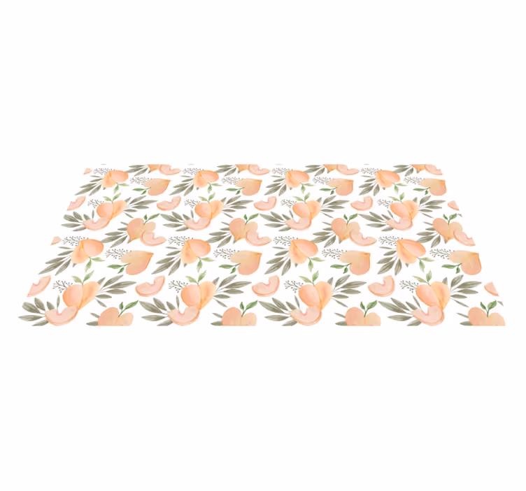 Peach Floral Arrangement kitchen vinyl mat - TenStickers