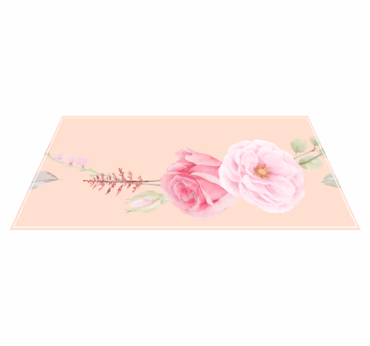 Blush Pink Blooms floral rug - TenStickers