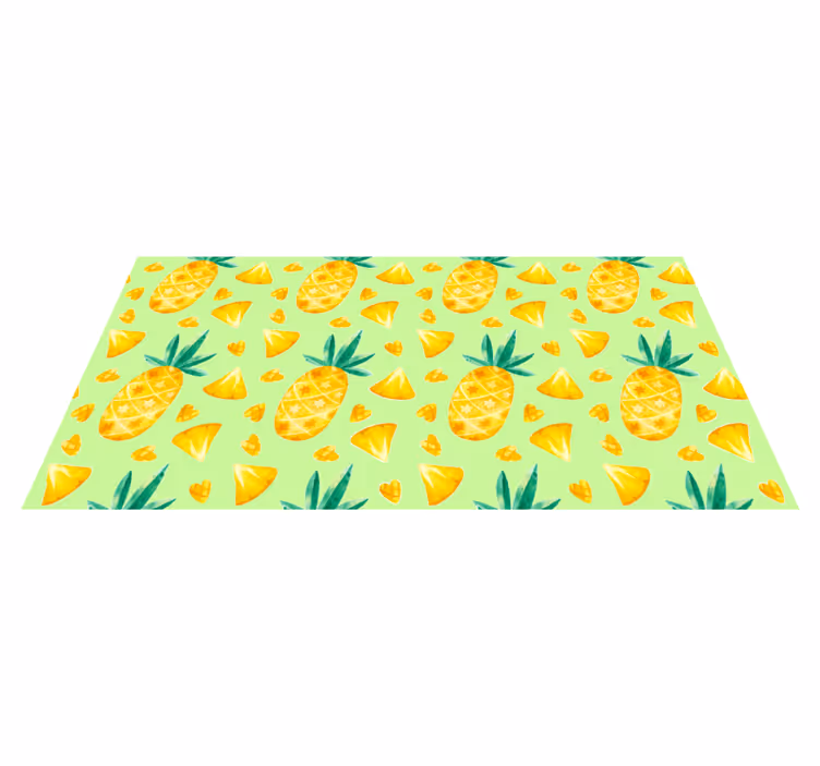 Pineapple green motif kitchen mat - TenStickers