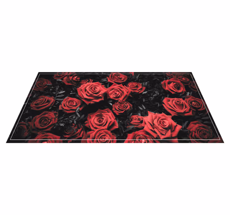 Realistic red roses design floral rug - TenStickers