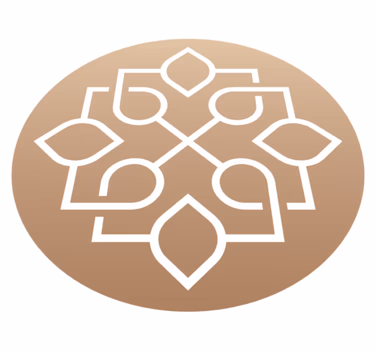 Brown and white motif mandala rug - TenStickers