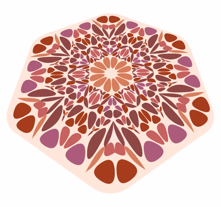 Lively floral element mandala rug - TenStickers