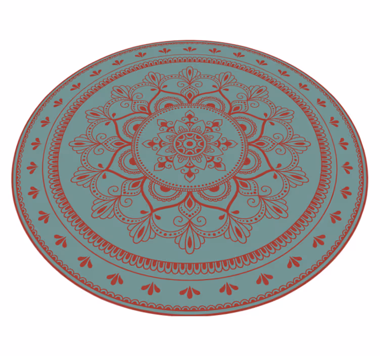 Complex circular illustration mandala rug - TenStickers