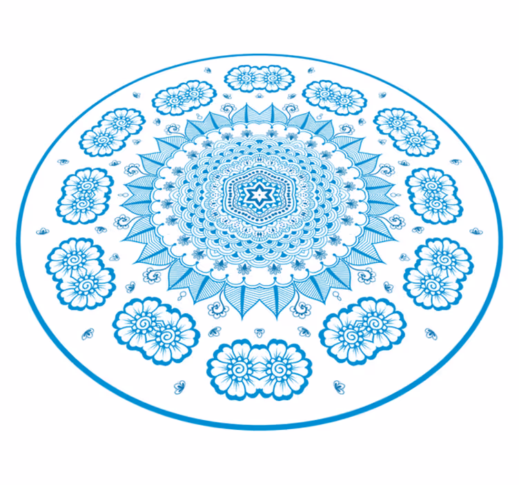 Intricate Floral Inspiration mandala rug - TenStickers