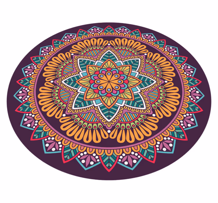 Lively Blooming Element mandala rug - TenStickers