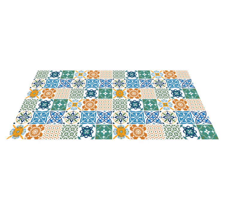 Vibrant motifs tile carpet - TenStickers