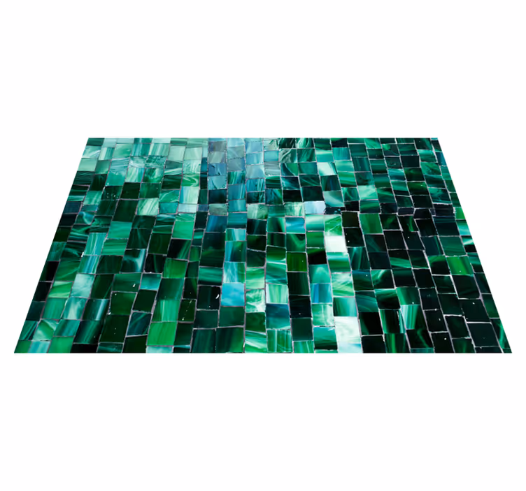 Mosaic rug in mosaic green tiles - TenStickers
