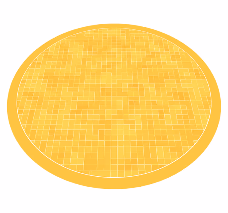Yellow Mosaic Pattern geometric rug - TenStickers