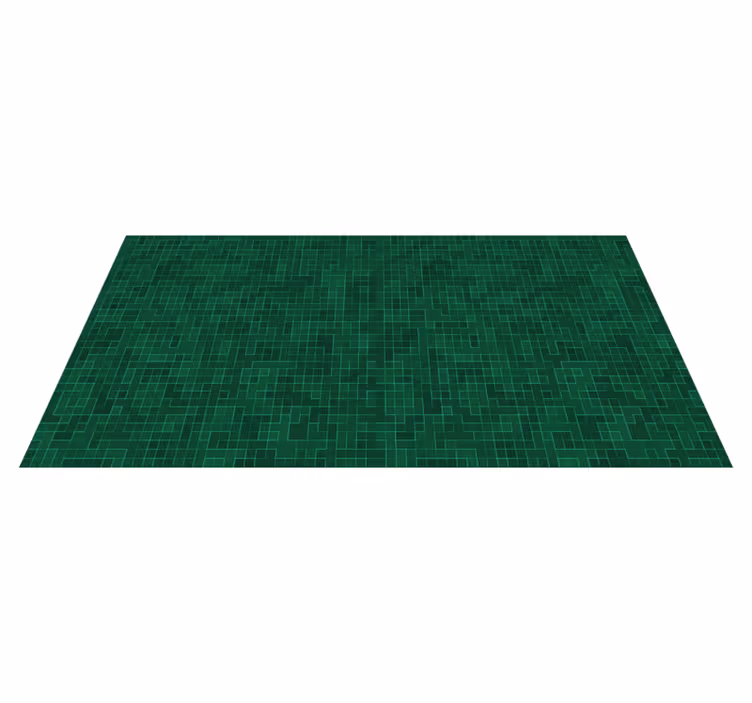 Abstract bright green mosaic tile carpet - TenStickers