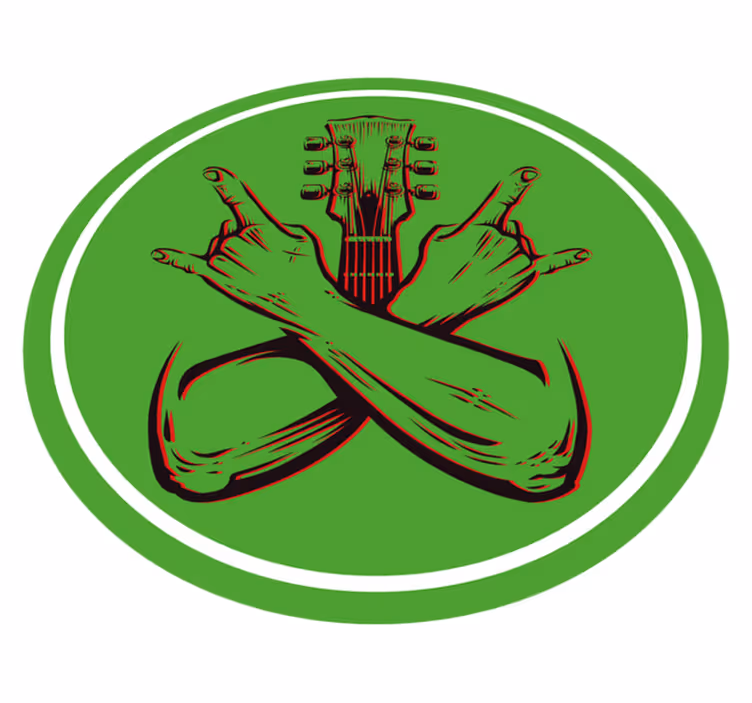 Rocking Gesture Artwork circular rug - TenStickers