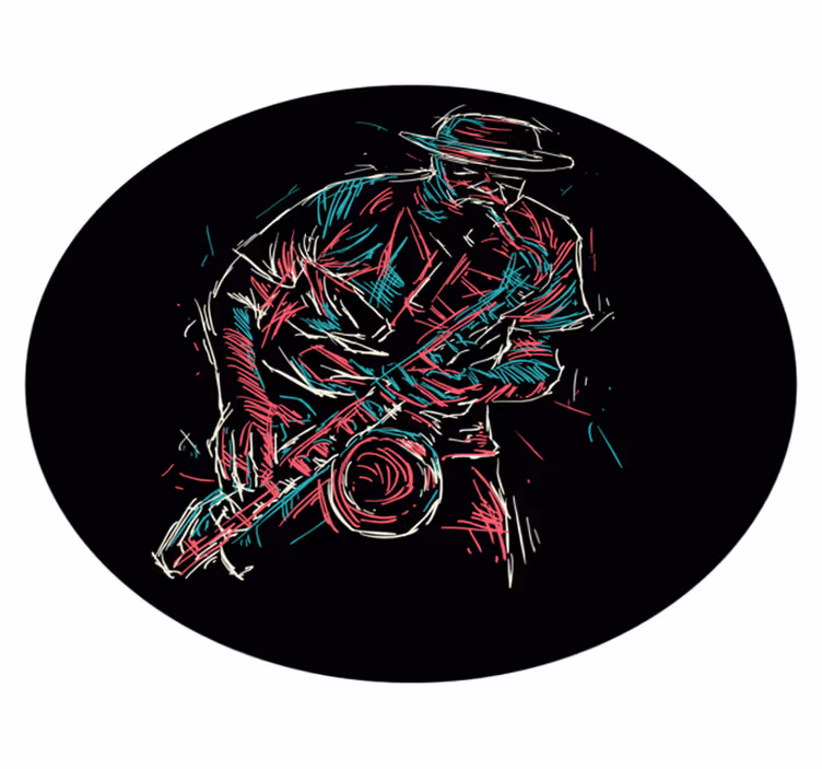 Jazz Musician Performance circular rug - TenStickers