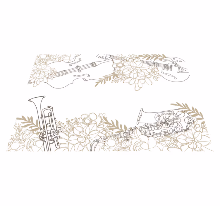 Melodic Flower Composition floral rug - TenStickers
