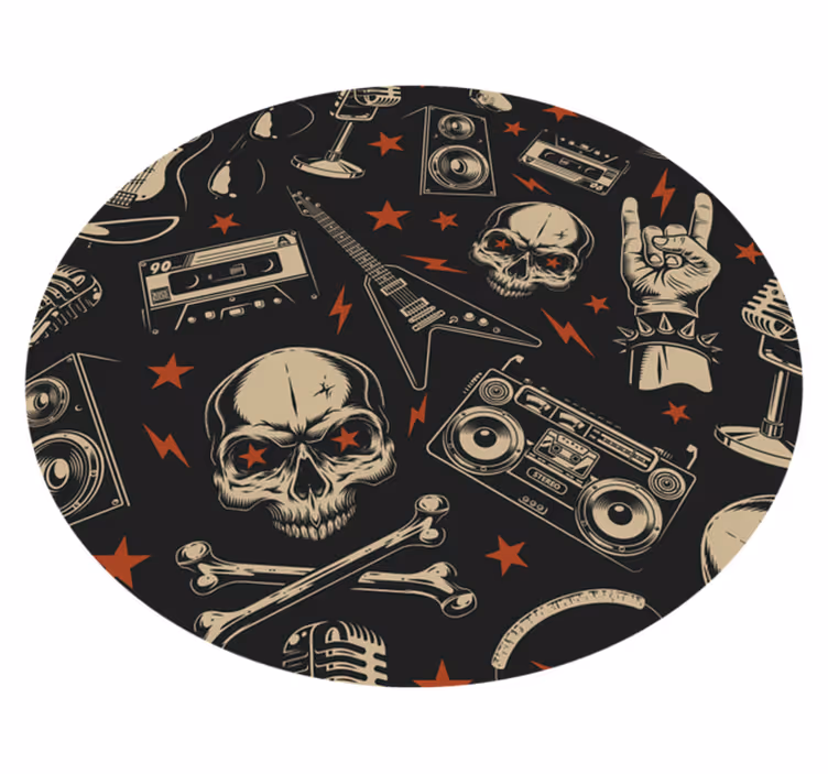 Rock Music Style teenage bedroom rug - TenStickers