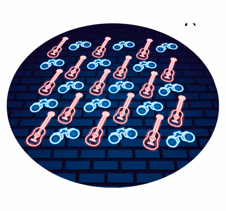 Neon Musical Patterns teenage bedroom rug - TenStickers