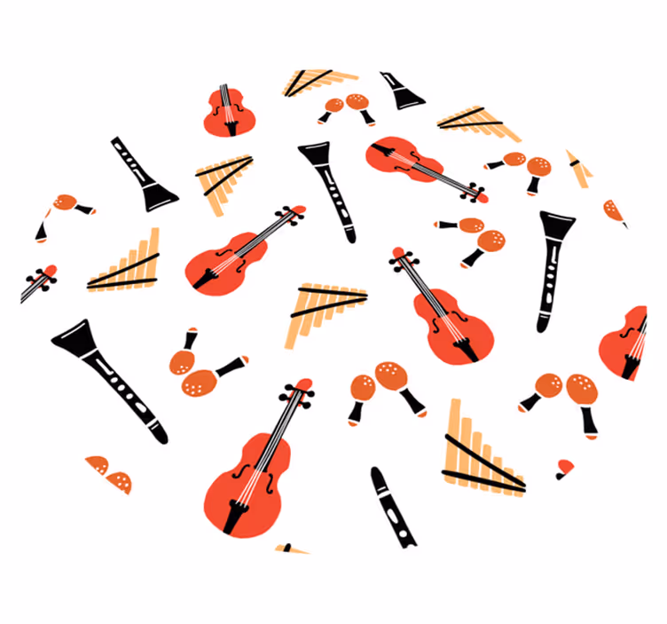 Musical Instrument Concept kids rug - TenStickers