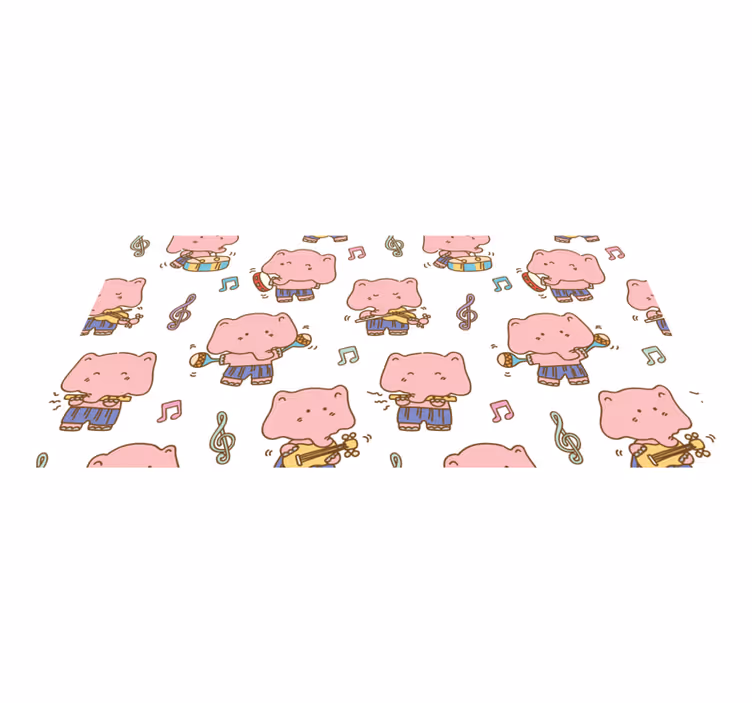 Playful Elephant Musicians kids carpet - TenStickers