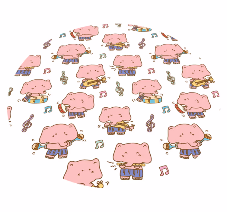 Musical Elephant Fun animal mat - TenStickers