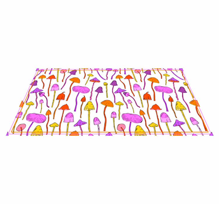Colorful Mushroom Illustrations nature rug - TenStickers