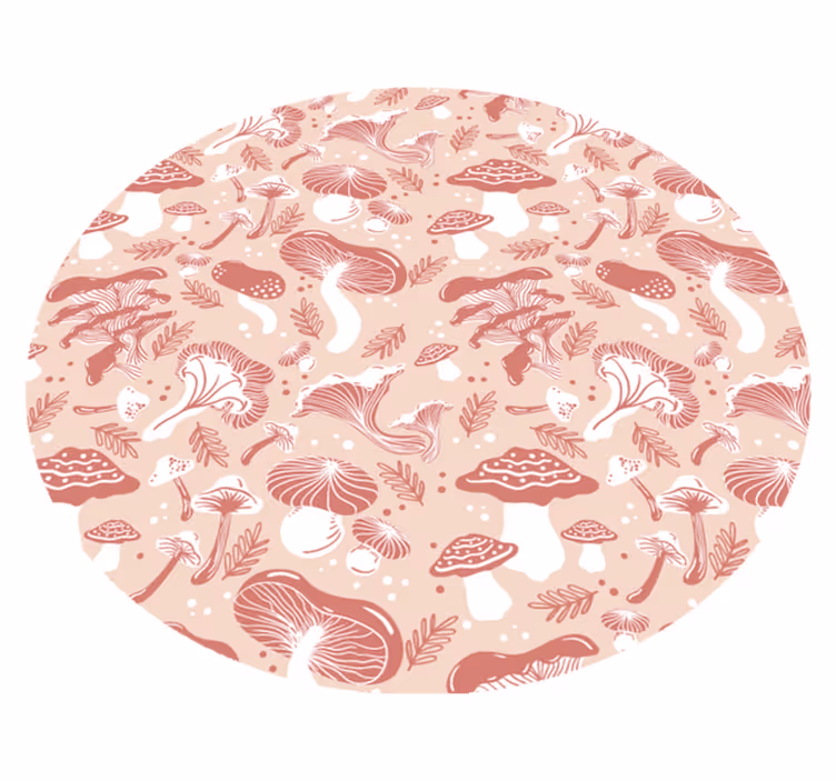 Mushroom Botanical Art circular rug - TenStickers