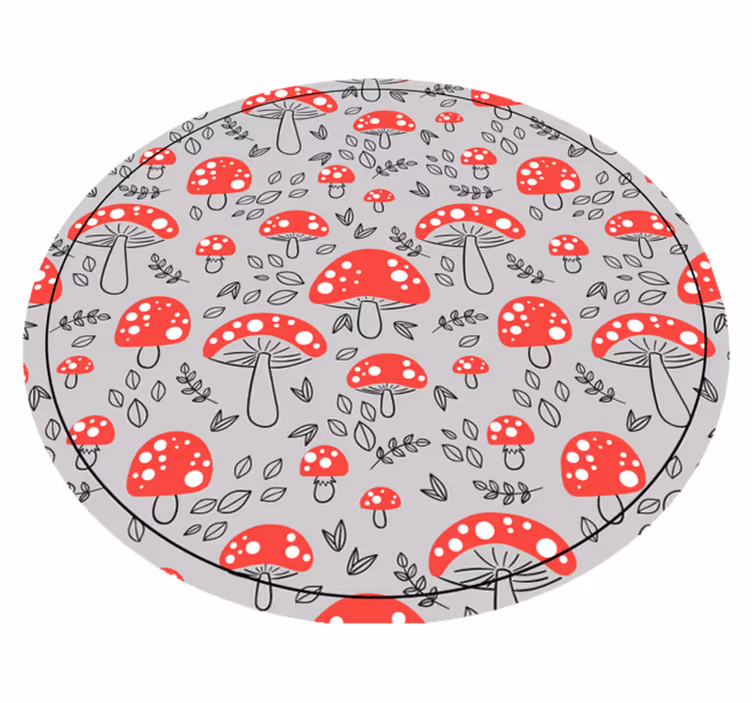 Charming mushrooms nature rug - TenStickers