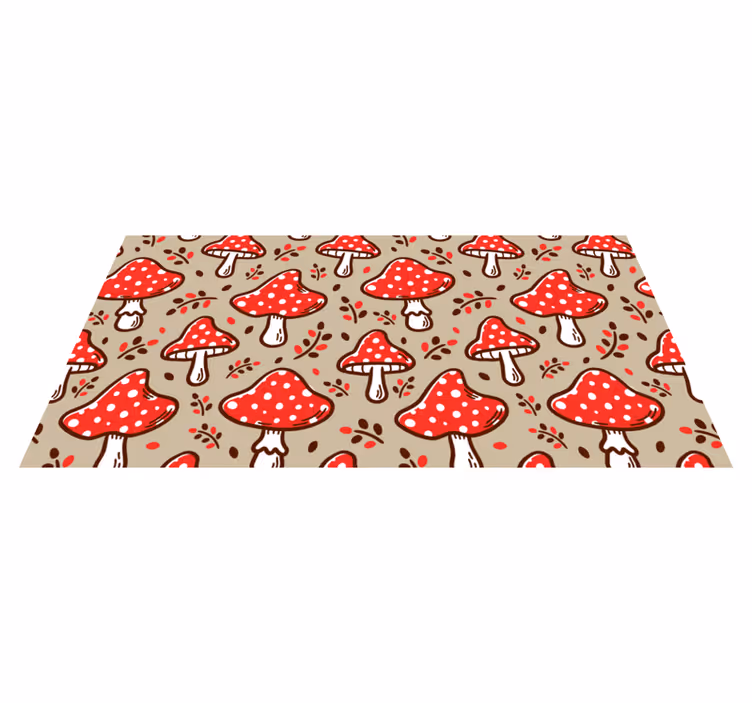 Vibrant Fungal Motifs floral rug - TenStickers