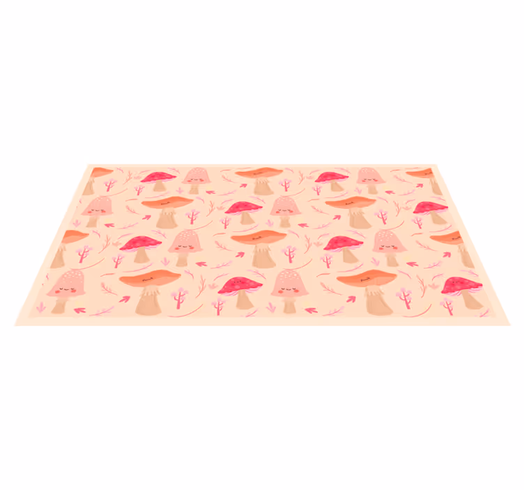 Happy classical mushrooms floral rug - TenStickers