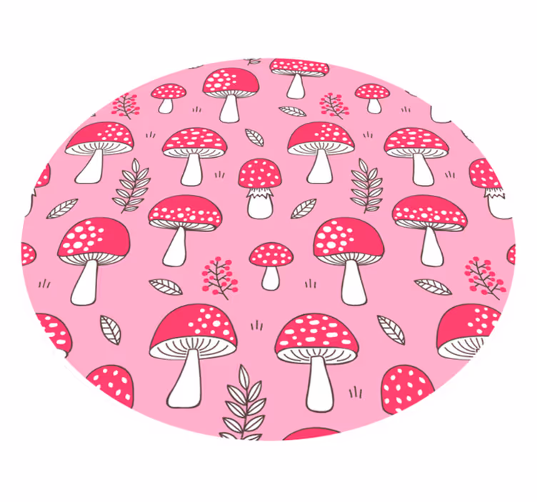 Charming Mushroom Illustration kitchen mat - TenStickers