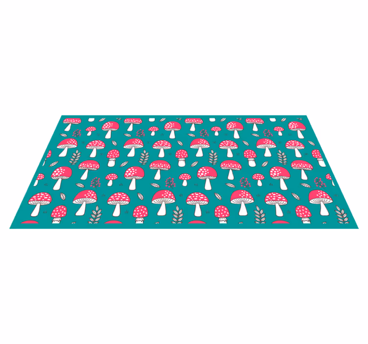 Vibrant Mushroom Motif nature rug - TenStickers