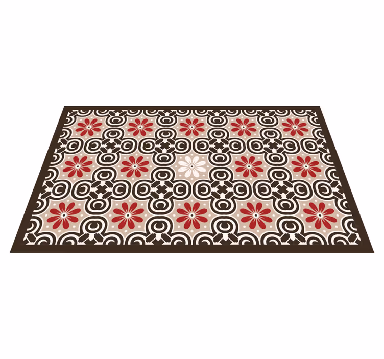 Floral Circular Patterns tile carpet - TenStickers