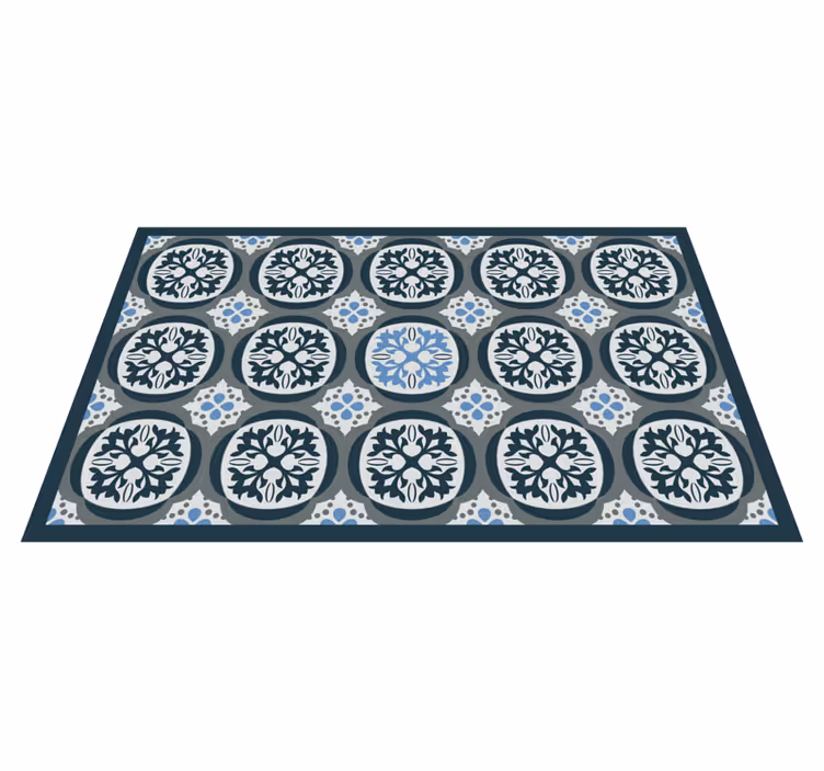 Elegant Floral Tiles tile carpet - TenStickers