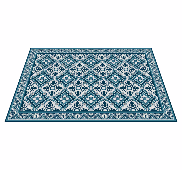 Elegant Blue Motif tile carpet - TenStickers