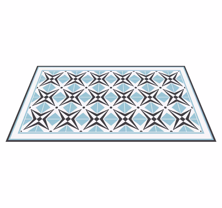 Star blue motif mosaic rug - TenStickers