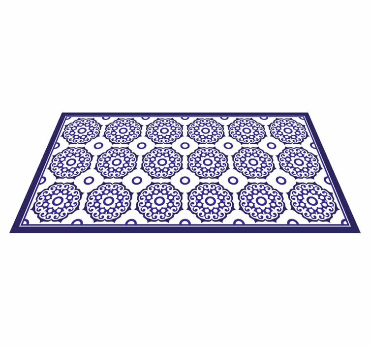 Ornate Blue Patterns tile carpet - TenStickers