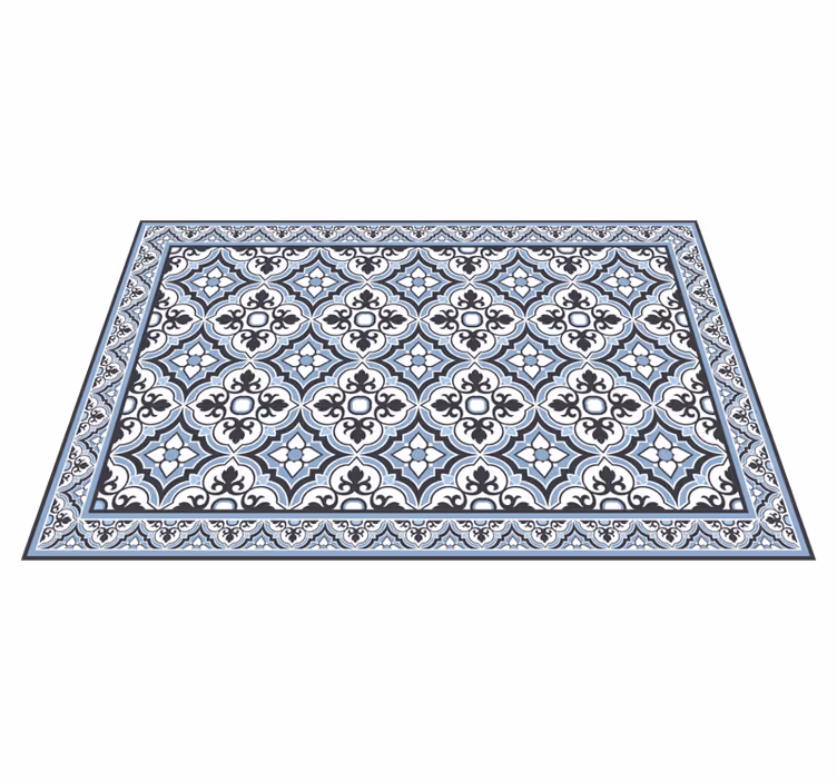 FLORAL GEO PATTERN marble rug - TenStickers