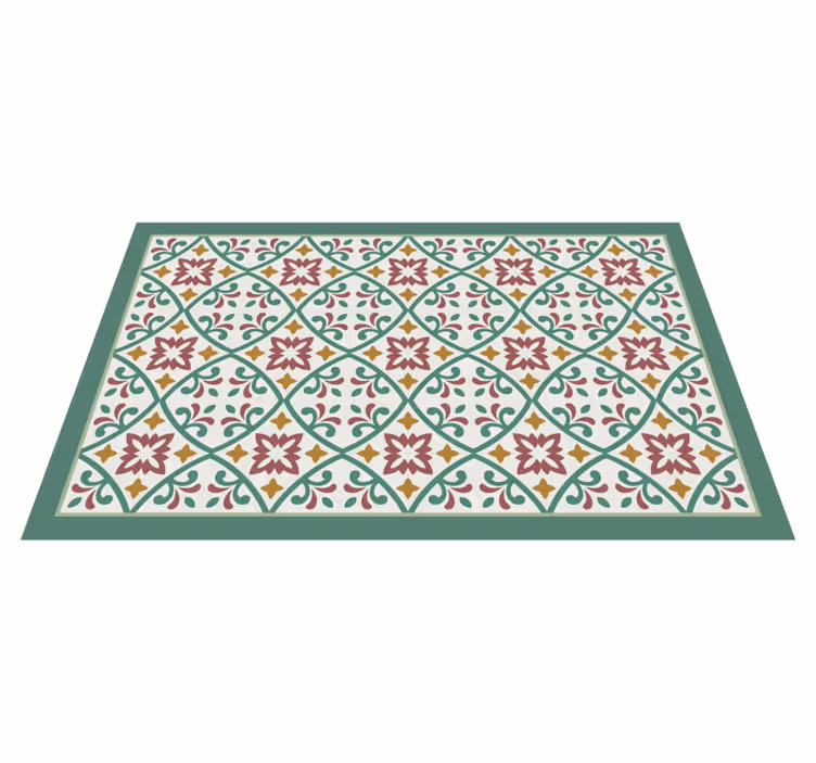 Elegant floral mosaic kitchen mat - TenStickers