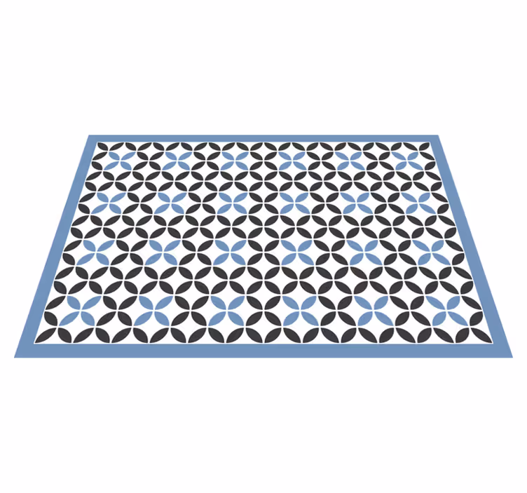 White diagonal black blue shapes tile carpet - TenStickers