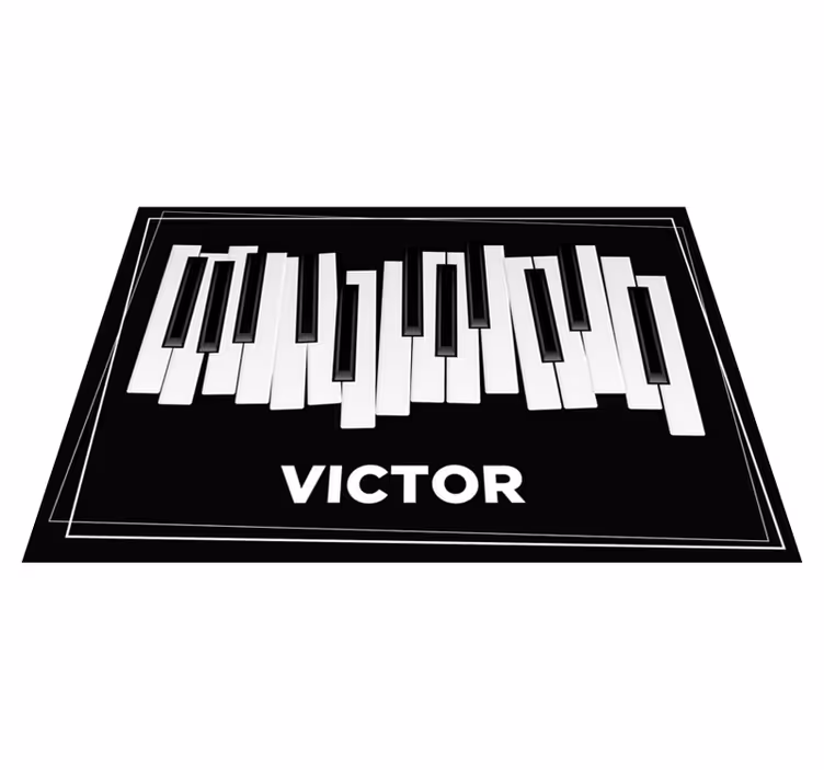 Piano Keyboard Personalized custom floor mat - TenStickers