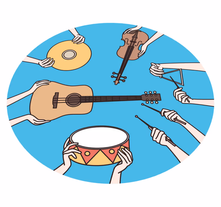 Musical Hands Motif kids rug - TenStickers