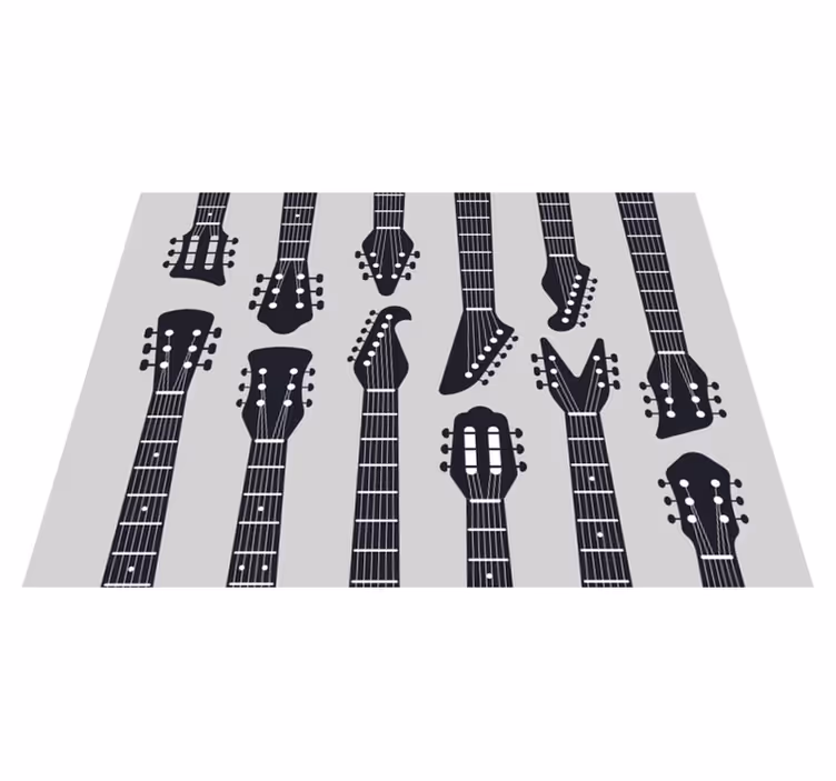 Guitar Silhouettes living room rug - TenStickers