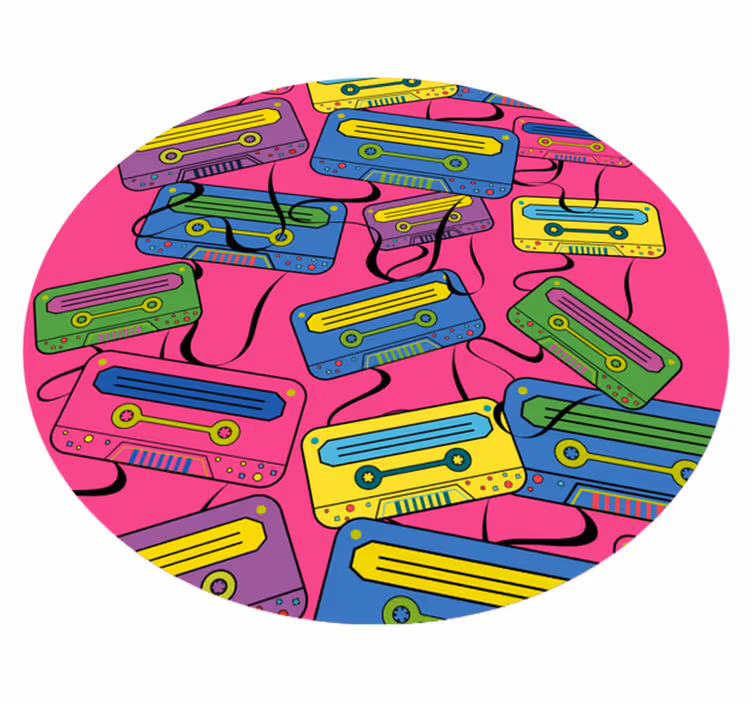 Kids rug vivid cassette tapes design - TenStickers