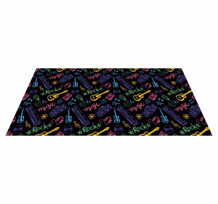 Rock Music Pattern kids rug - TenStickers