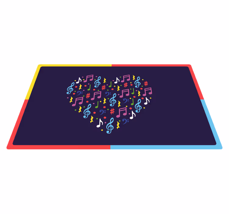 Kids rug colorful musical heart design - TenStickers