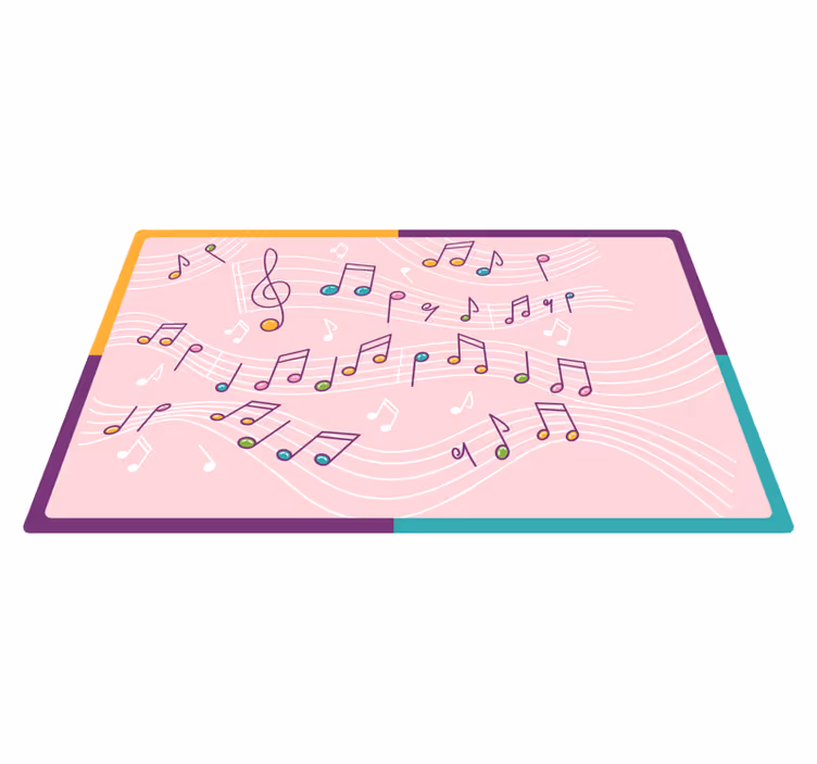 Melodic Note Flow teenage bedroom rug - TenStickers