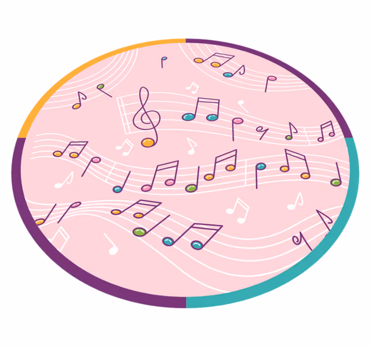 Musical Notes Motif teenage bedroom rug - TenStickers